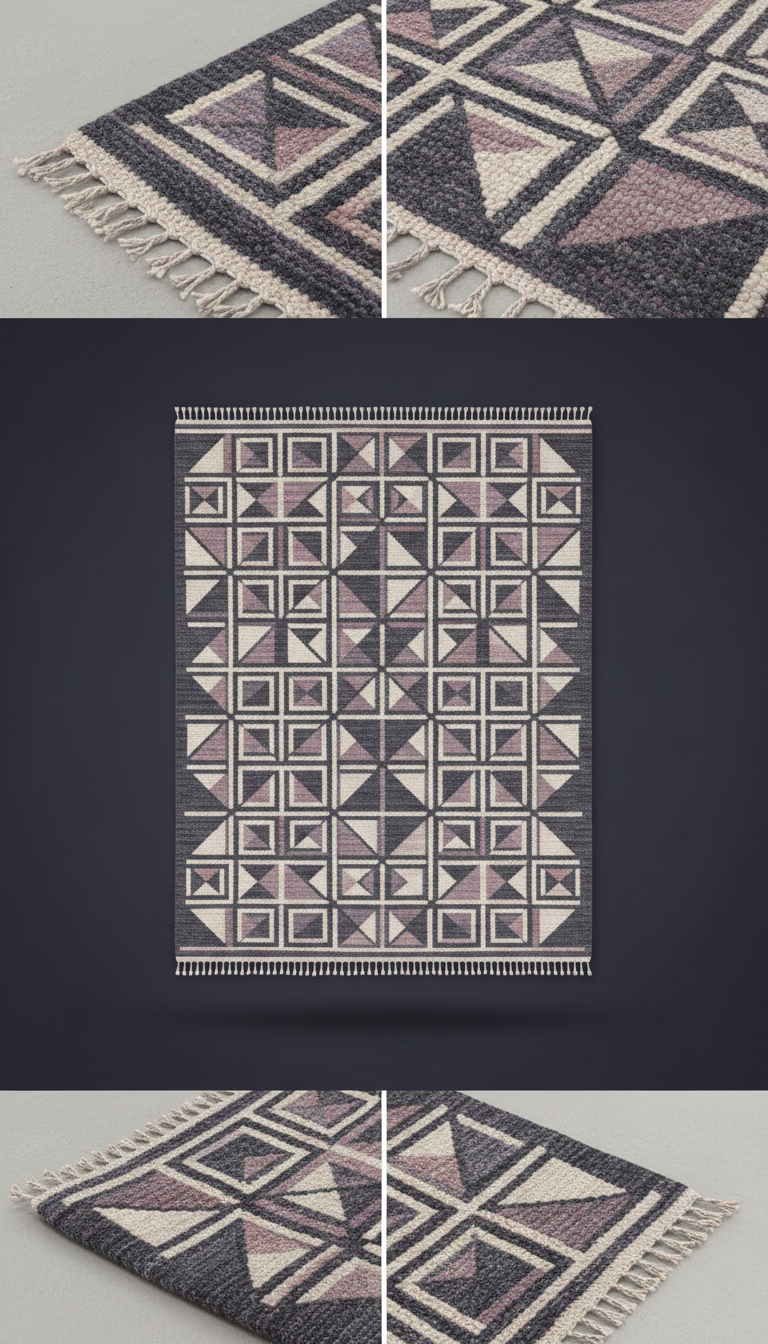Charcoal Violet hand-loomed area rug