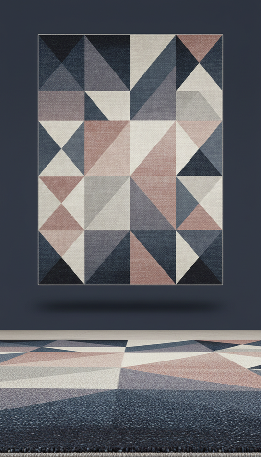 Clay Rose geometric blend accent rug