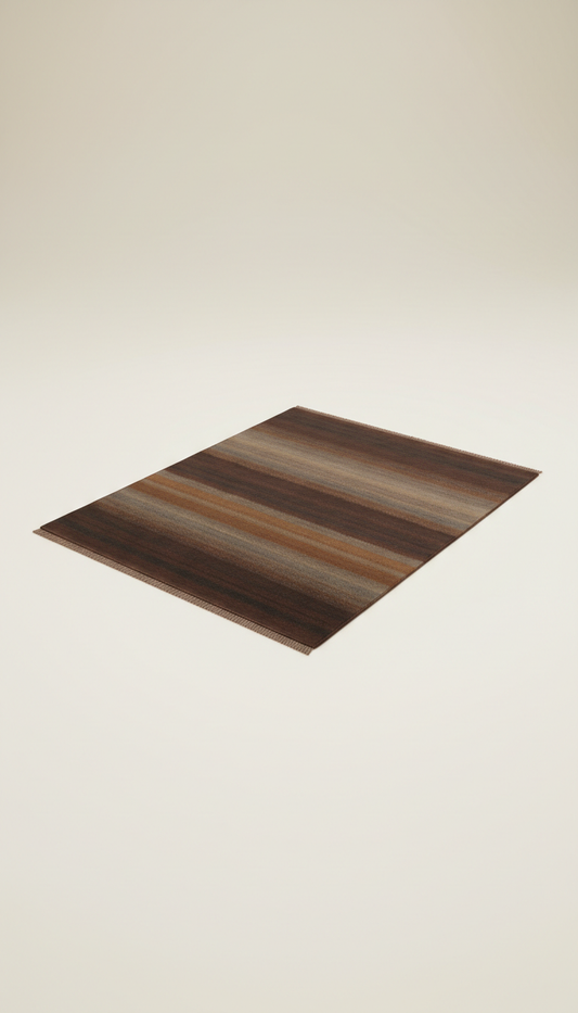 Silk-blend area rug in deep chocolate
