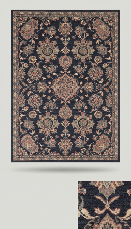 Midnight Indigo wool area rug